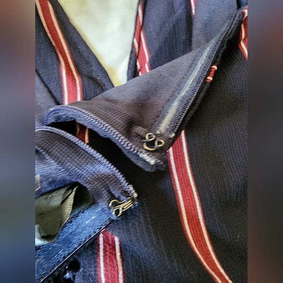 Windsor Navy Jumpsuit with Red and White Stripes (sz small) - Picture 7 of 10